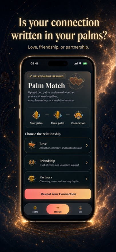 Palmuse Palm Match relationship selection screen